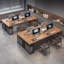 Bureau en bois massif pour 4 personnes
