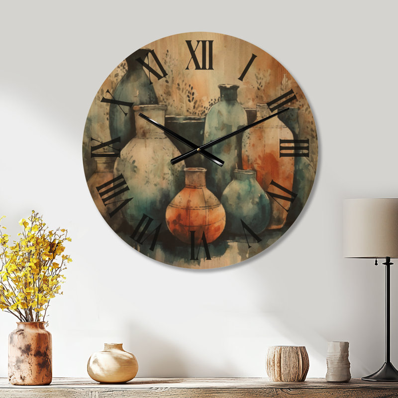 Très grande horloge murale Artisanal Boho Pottery II, Large