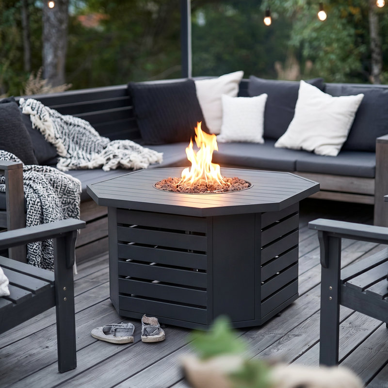 Fernon Octagon Iron Propane Smokeless Fire Pit