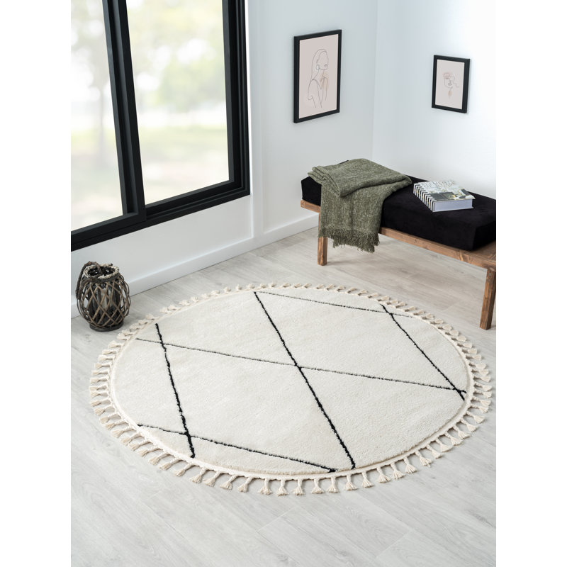 Charm Tapis white Rug, Round 140cm