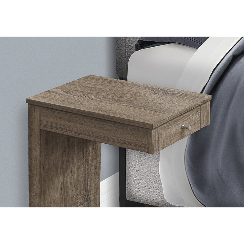 Table d'appoint en forme de C avec tiroir de rangement, parfaite pour les collations et les espaces de vie modernes