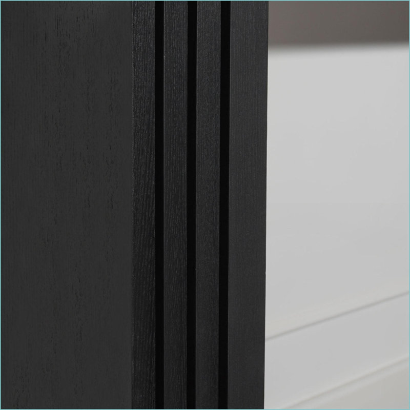 Table basse noire moderne minimaliste de 58 po - Bois d'ingénierie robuste pour le salon et amp; Hall d'entrée, Noir mat