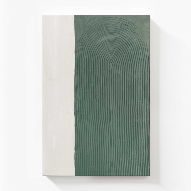 Textured Emerald Echoes v1 Print, Stretched Canvas, 60" H x 40" W x 1.25" D