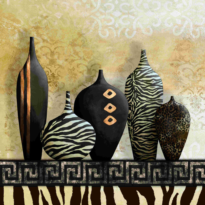Motif de pots, impression sur toile tendue, H 20 po x l 20 po