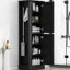 Black Bathroom Cabinet With Adjustable Shelf And Hook - Projected Tall Moulded