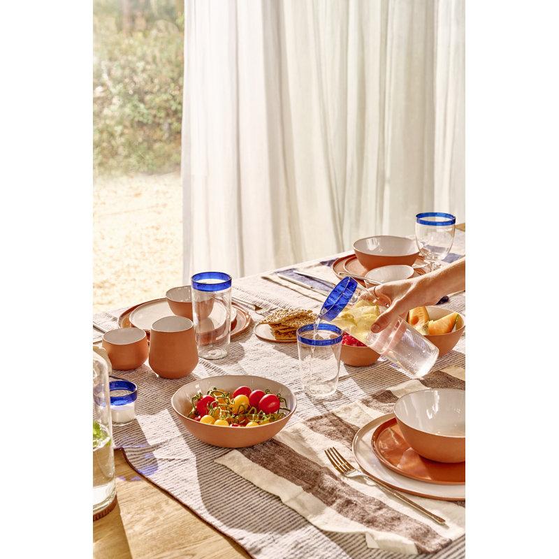 Verre borosilicaté 10 oz., Bleu, Verre à vin sans pied