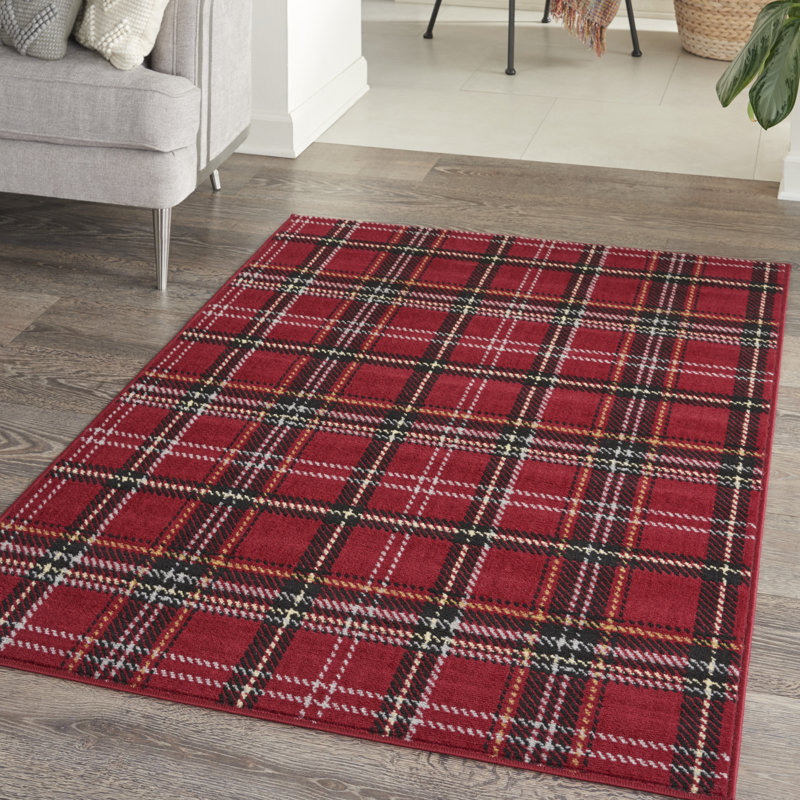 Huntur Plaid Indoor Rug, Rectangle 3'9" x 5'9"
