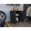 Armoire de rangement Lions, porte double et roulettes, finition wengé noir-1657132041