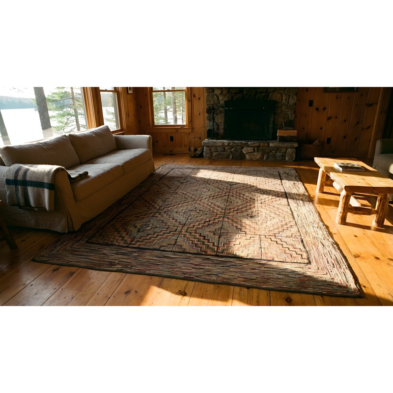 Tapis à poils bouclés Antique American Hooked America Allover