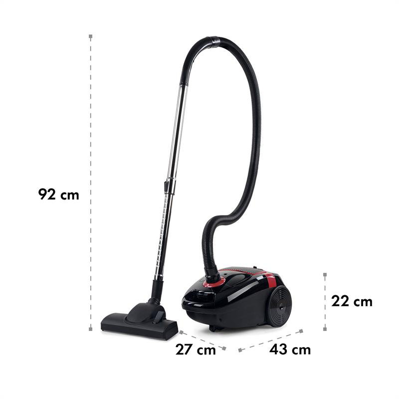 Klarstein Canister Vacuum, Black/Red