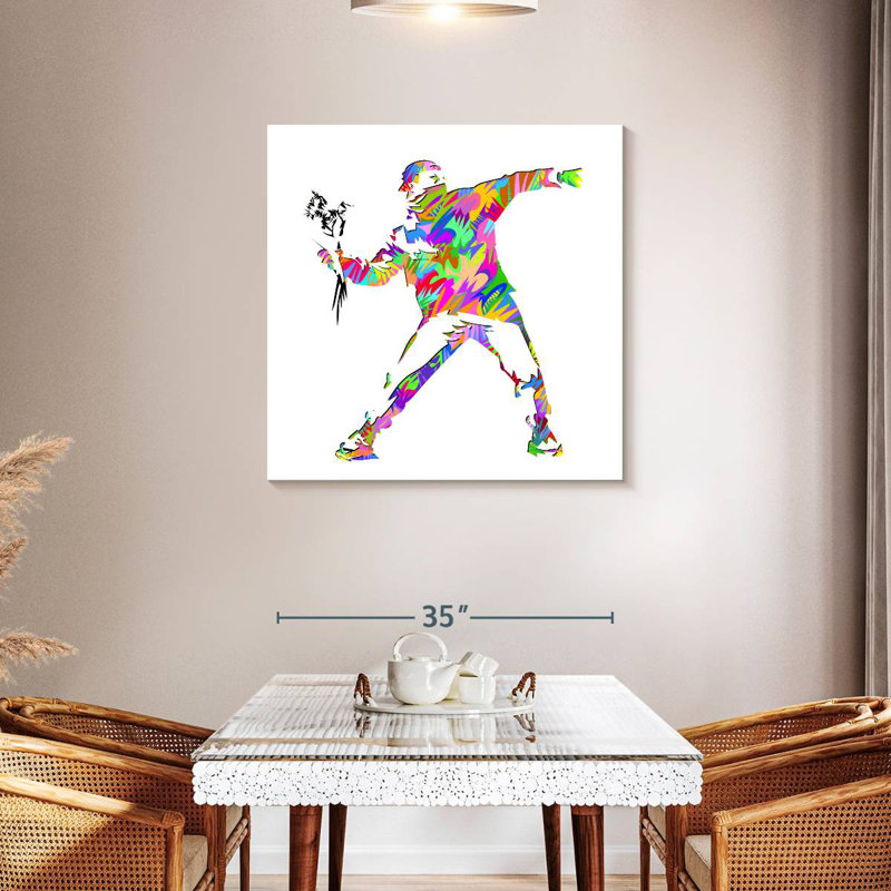 Fleurs Banksy 2022, H 36 po x l 36 po