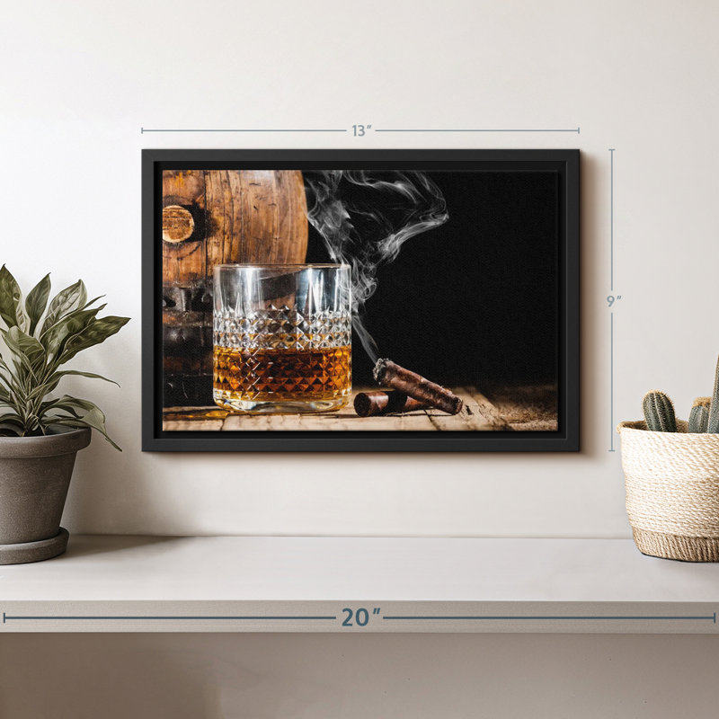 Nourriture et boisson «Bourbon Barrel And Cigar», H 13 po x l 9 po