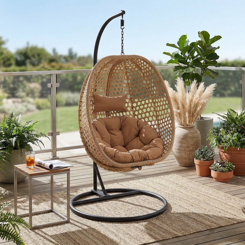 Balancelle avec support Charlie-Jade Egg, Naturel