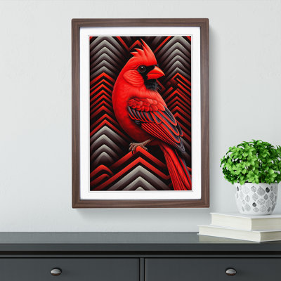 Cardinal Bird Op 1 Piece Single Picture Frame Wall Art
