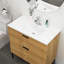 Plateau de meuble-lavabo simple blanc 36 po x 18 po avec 1 trou de robinet et trop-plein (lavabo seulement)