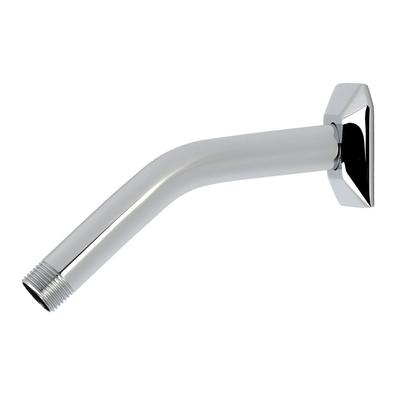 Bras de douche en laiton avec bride hexagonale Kingston, Chrome poli