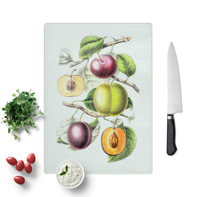 Glass Illustration of Prunes Chopping Board