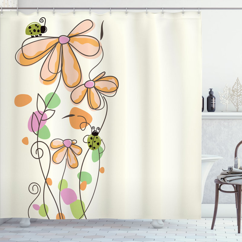 Ensemble de rideau de douche Kids, 69"H x 75"W, Pêche, abricot