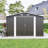 Campcraft  Outdoor Storage Shed 10×14 FT With 3 Lockable Doors,4 Air Vents & Sloped Roof,Utility Tool Shed Metal Storage Garden Sheds  Frame And 4 Vents,For Backyard,Patio,Lawn,Dark Grey-121497890