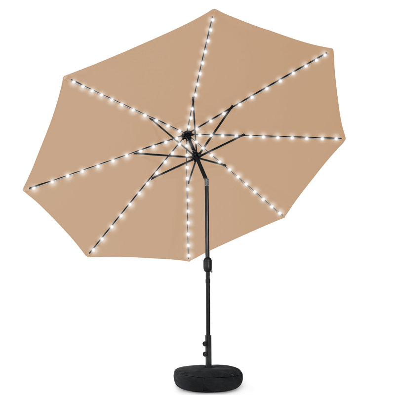 Parasol de patio avec base, Tanné, H 98 po x l 120 po x P 120 po