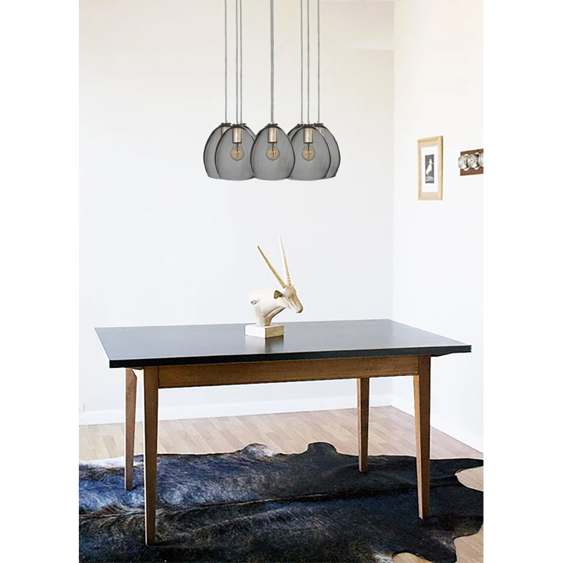 8 - Light Chandelier, Nickel, 84" H x 24" W x 24" D