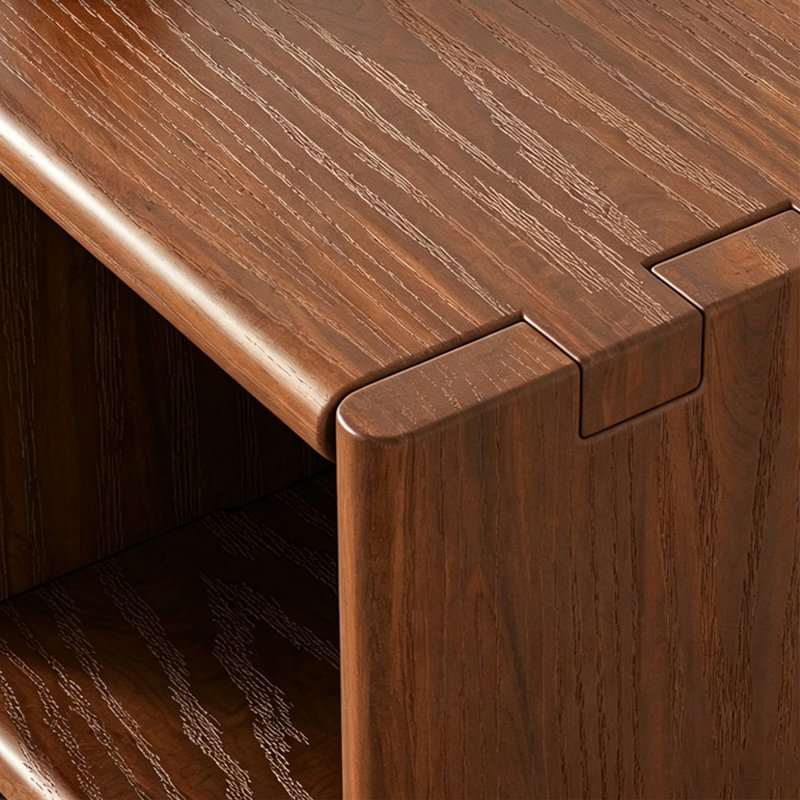 Bibliothèque standard en bois massif noyer moderne, L 35,43 po