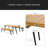 1 Dining Table+2 Dining Benches