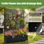 Jardinière mobile en métal 47 x 16 x 73 po, écran d'intimité moderne en treillis pour patio