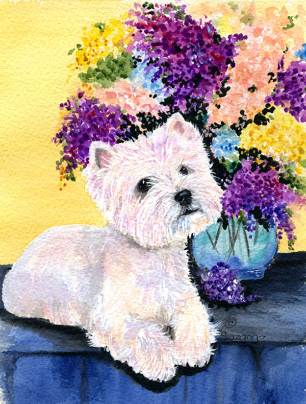 Drapeau de jardin à 2 côtés westie