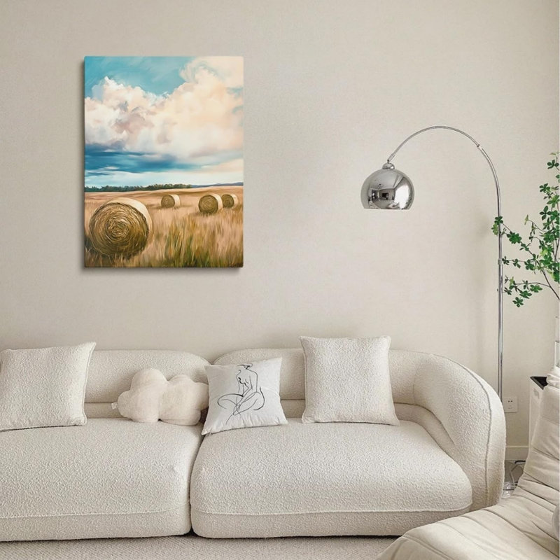 Art mural sur toile 24 "x 32" Hay Bales