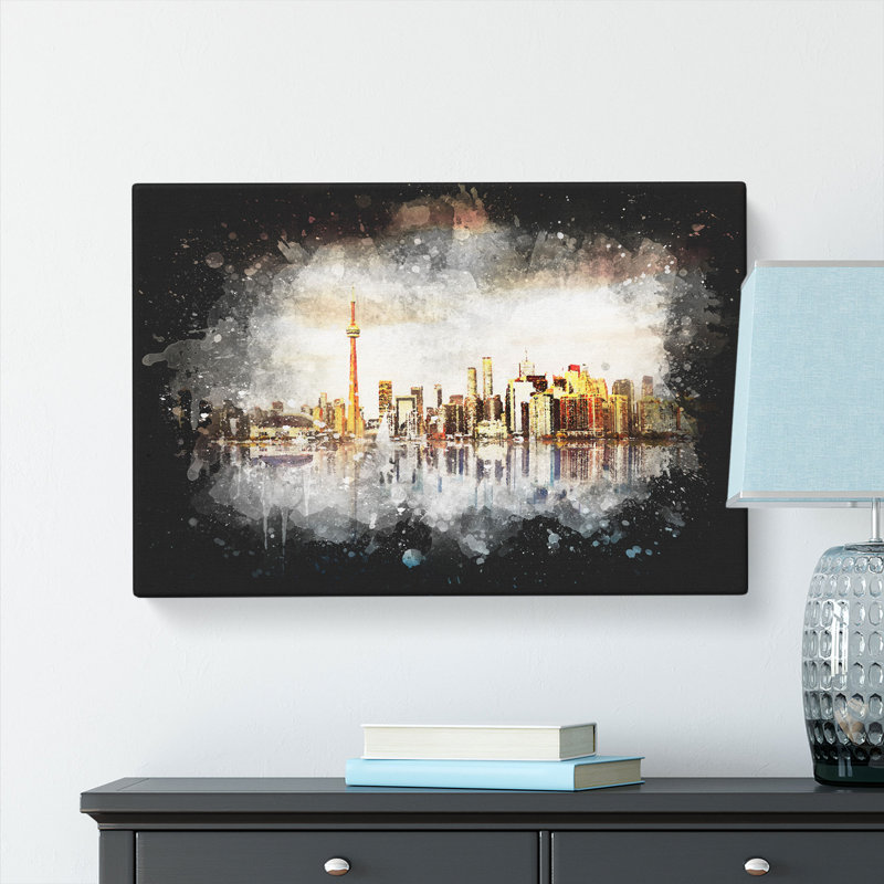Reflection Of The Toronto Skyline - Wrapped Canvas, 60cm H x 91cm W x 4cm D