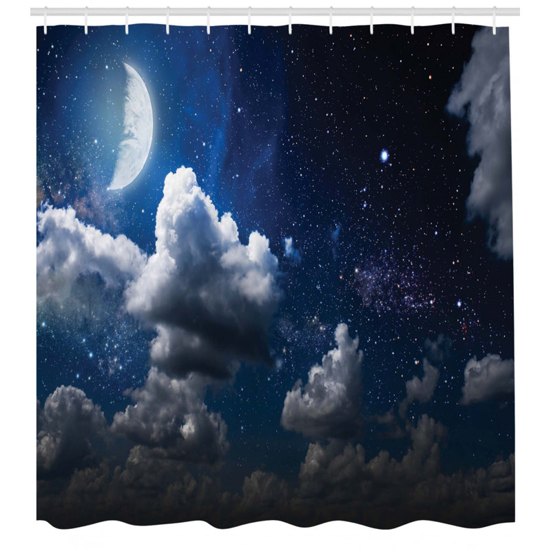 Ensemble de rideau de douche moon clouds stars, H 84 po x l 69 po
