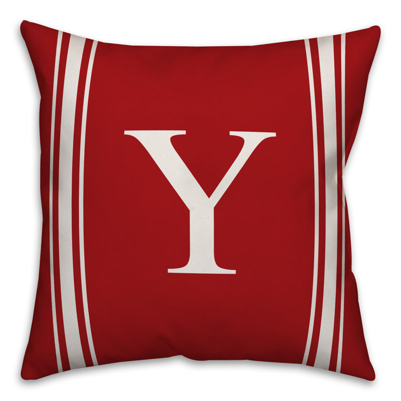 Striped Throw Pillow, Y, Red