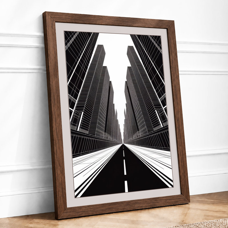 Urban Canyon Modern - Framed Print, A1 - 84.1 x 59.4 cm, Walnut