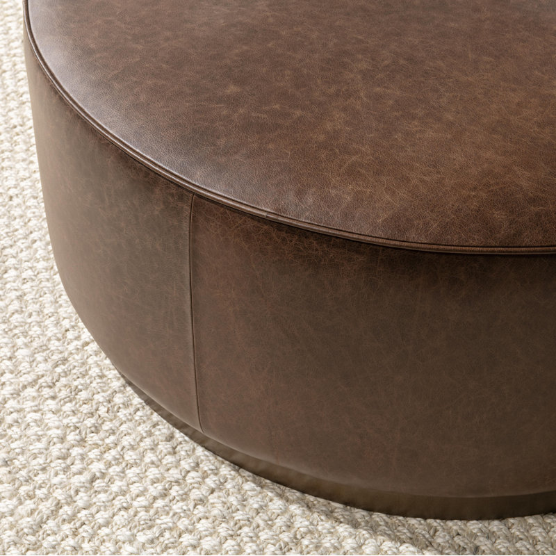 Clair Leather Cocktail Coffee Table, Dark Brown