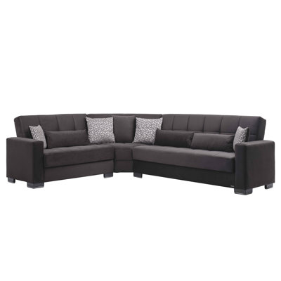  Cailum Legacy 224” Convertible Sectional Sofa Bed with Storage – Firm Support L-Shaped Sleeper Sectional for Small Spaces