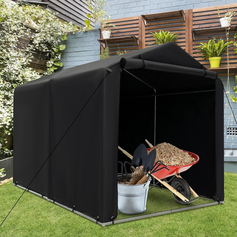 Garden Storage Shed, Waterproof Bike Motorcycle Tent, Black