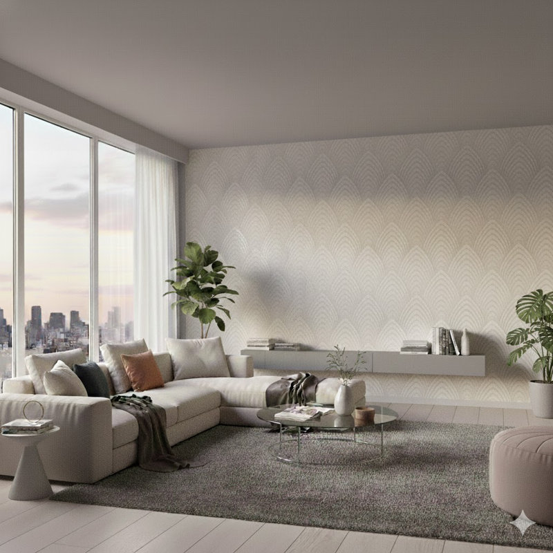 Utopia Collection Arch Array Wallpaper Roll, Silver