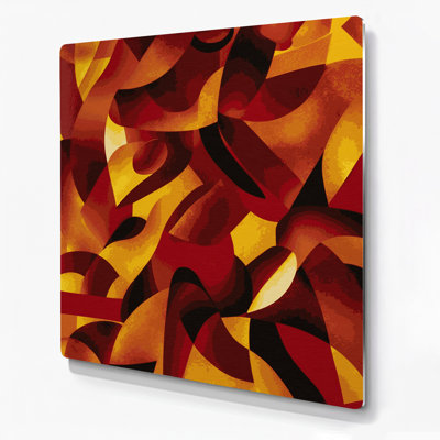 Art abstrait en métal rouge 51 formes abstraites