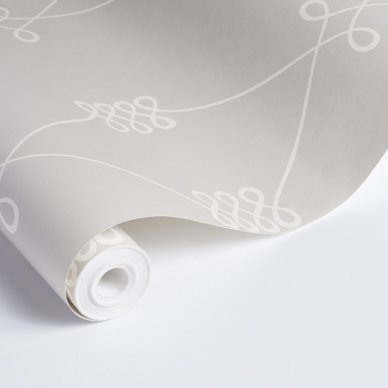 Papier peint Nicolette, Blanc / gris