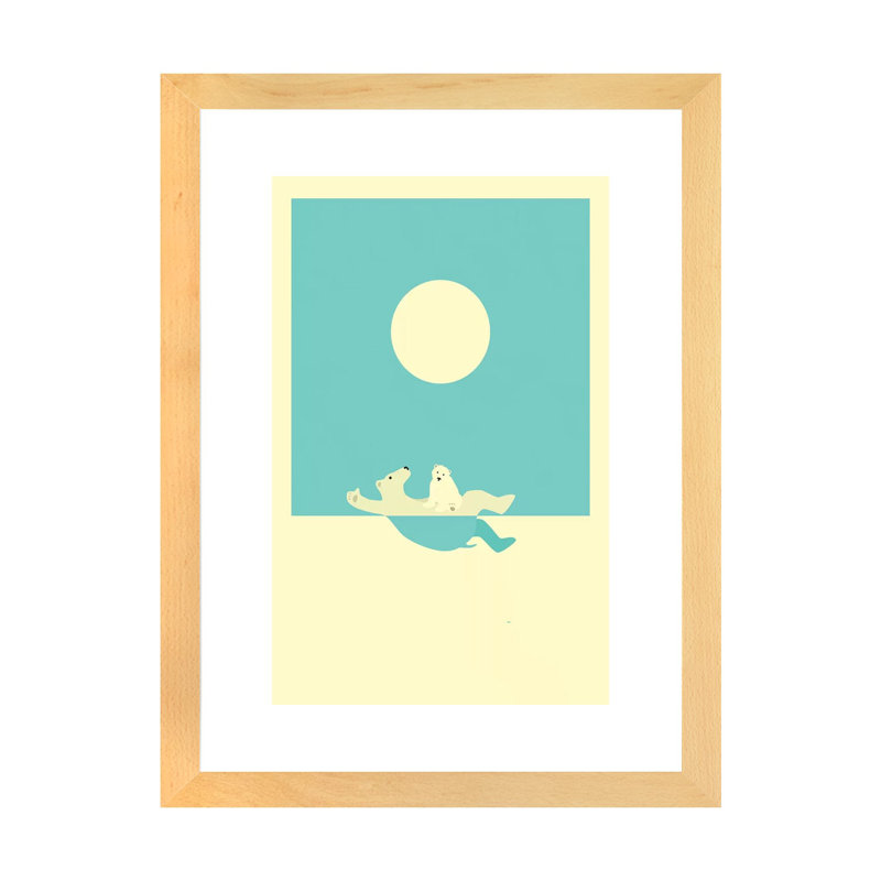 Art encadré, cours de natation II, H 32 po x l 24 po x P 1 po, Papier encadré naturel