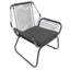 Fauteuil club tissé avec coussins et structure en acier robuste
