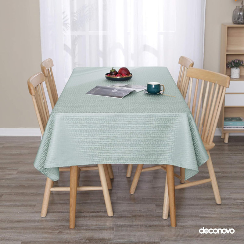 Rectangle No Pattern Polyester Tablecloth, Sky Blue, 130cm W x 220cm L