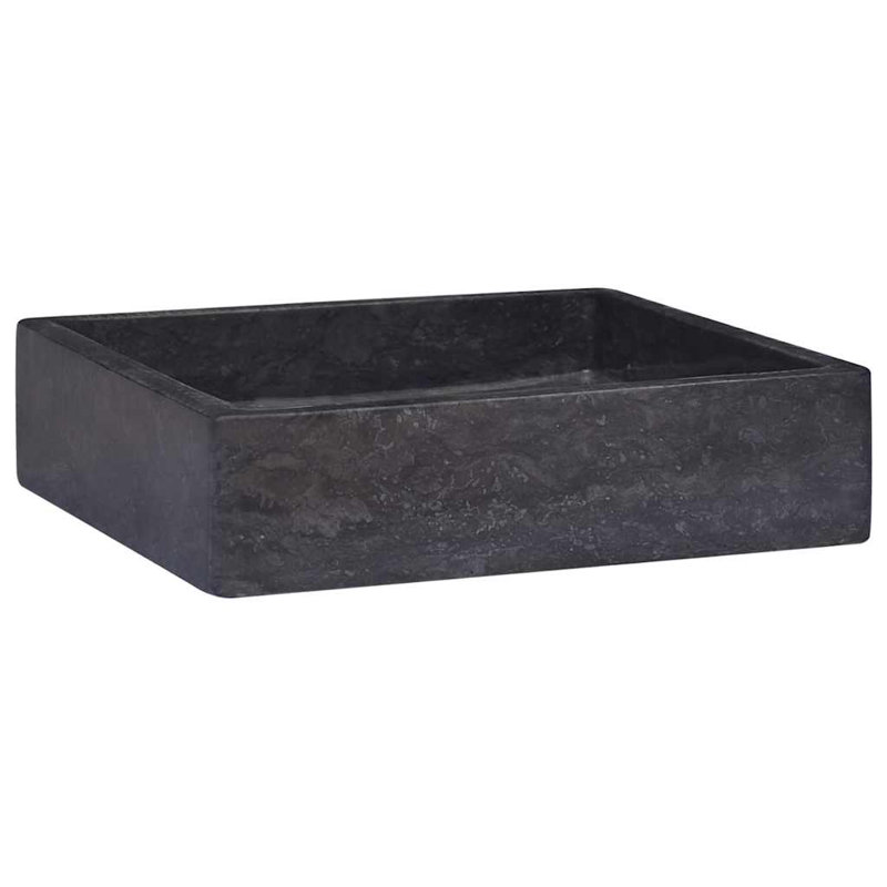 VidaXL Sink 15.7"x15.7"x3.9" Marble, Black