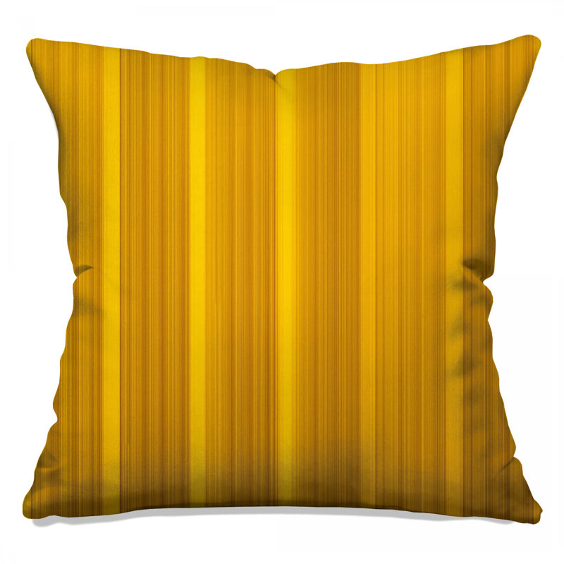 Coussins décoratifs jaunes à rayures verticales, 18 po x 18 po