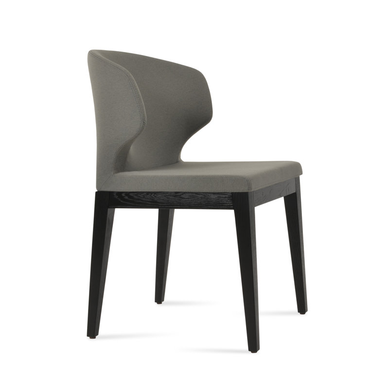 Chaise d'appoint en bois Amed, Gris ère, Black