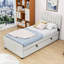 Lit tapissier élégant en velours avec lit gigogne simple-2087102658-2087102656