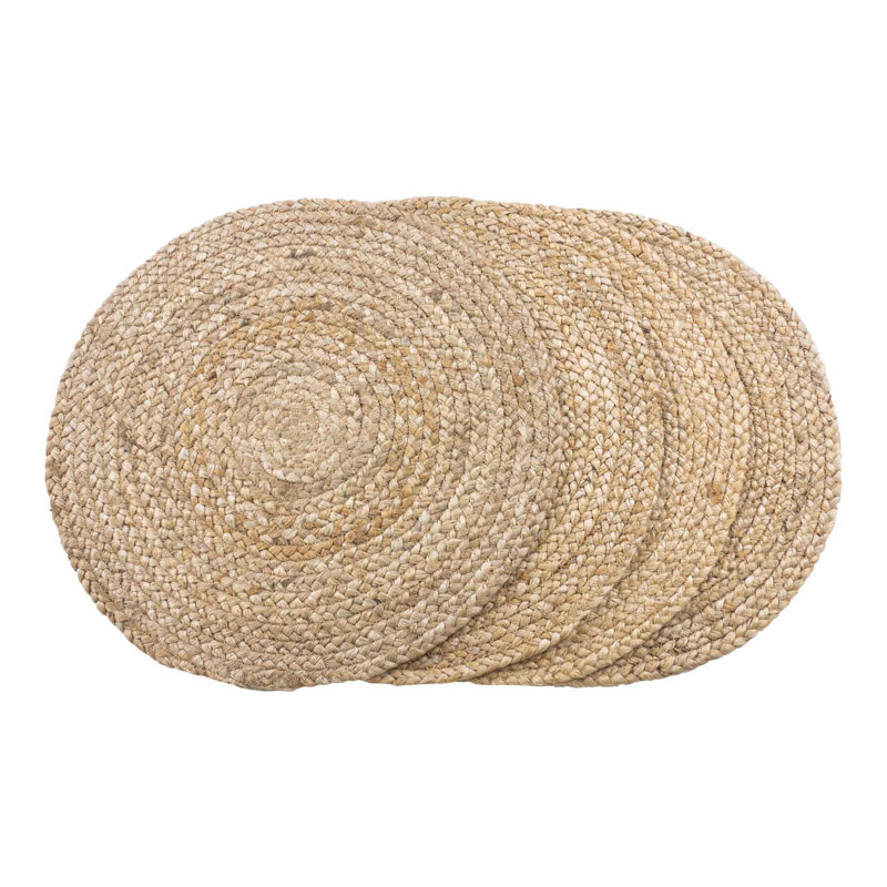Almere Jute Solid Colour Round Placemat, Sand