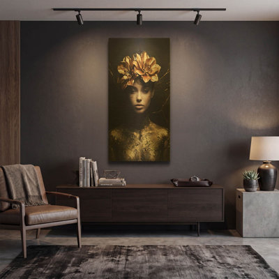  'Gold Goddess' By Rich Monet Gold Metal Wall Art, 24" x 48"