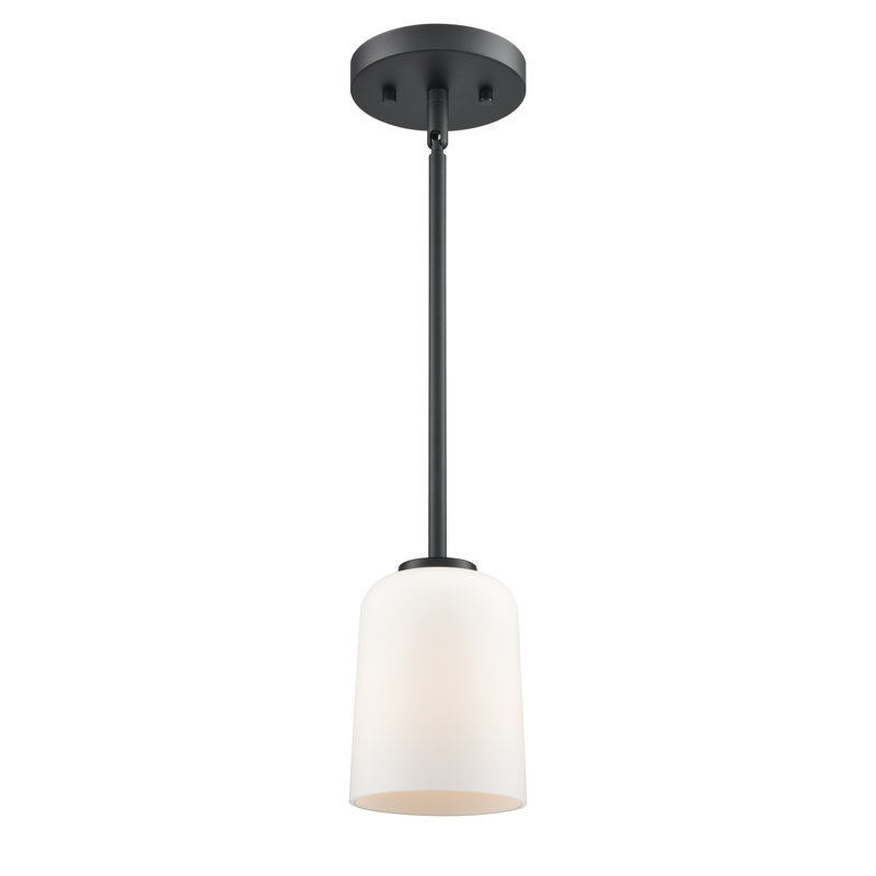 Luminaire suspendu 1 lumière Laphia, H 6,5 po x l 5 po x P 5 po, Noir mat